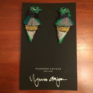 Mignonne Gavigan NY Green Finch Statement Earrings